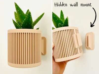 Modern wall mounted planter with hidden wall mount