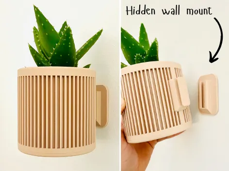 Modern wall mounted planter with hidden wall mount
