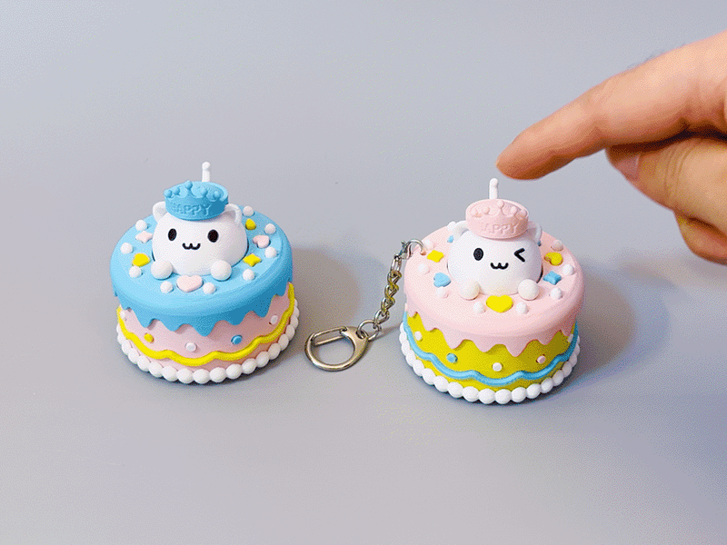 Miniatura 2 do modelo 3D 解压蛋糕猫猫（可按压，带语音/铃声，可当钥匙链）