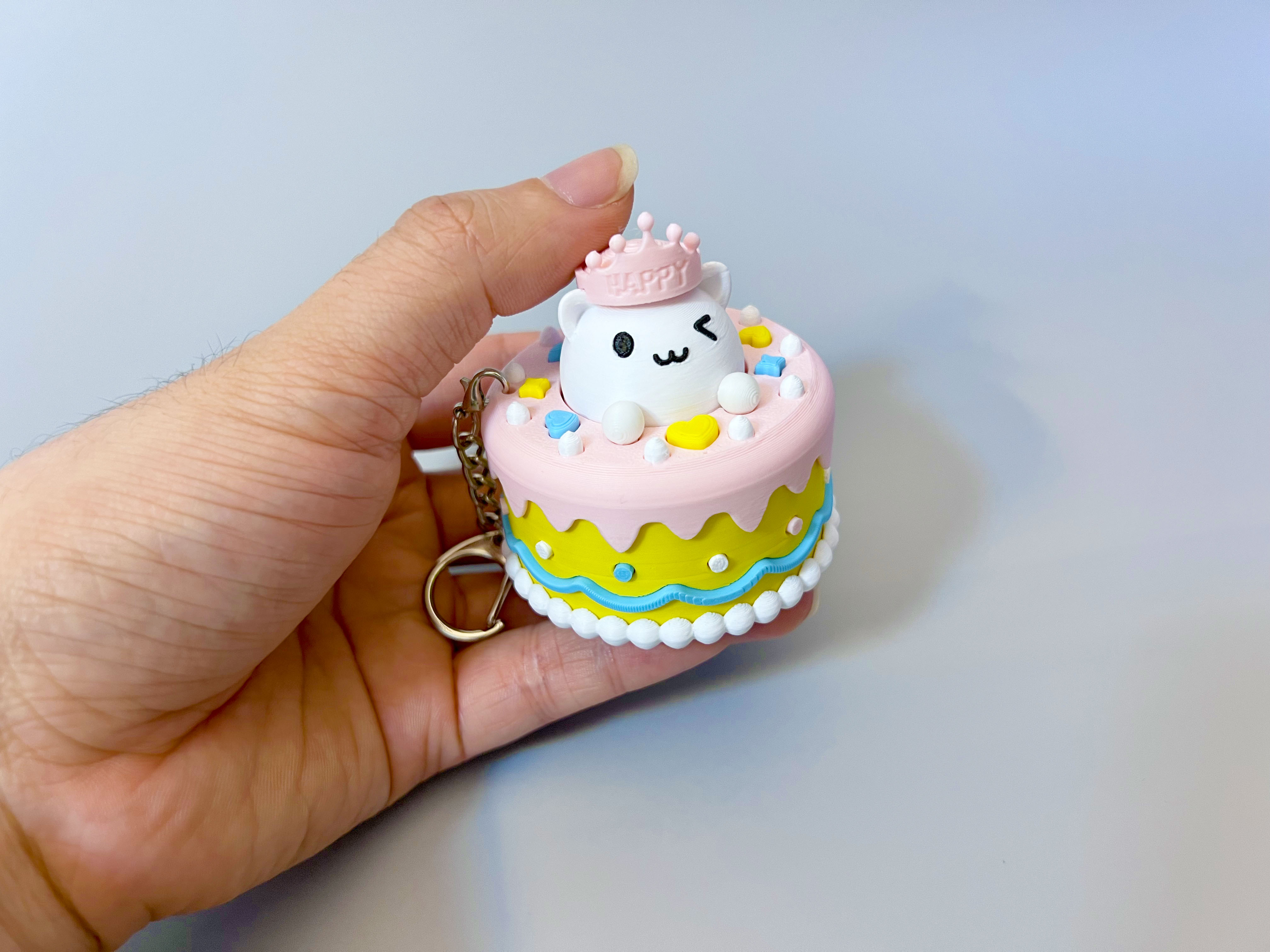 Miniatura 3 do modelo 3D 解压蛋糕猫猫（可按压，带语音/铃声，可当钥匙链）