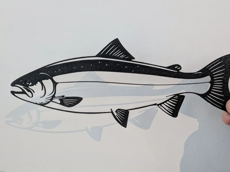 Realistic Salmon 2D Art Fish Ocean Trout Fishing
