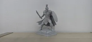 Spartan Warrior in Battle Stance Statue