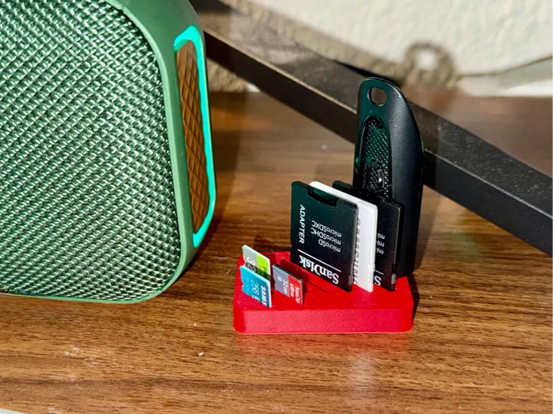 SD & MicroSD Card Holder + USB Stick Holder