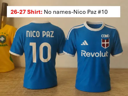 Como 2026–27 Jersey – no names and players
