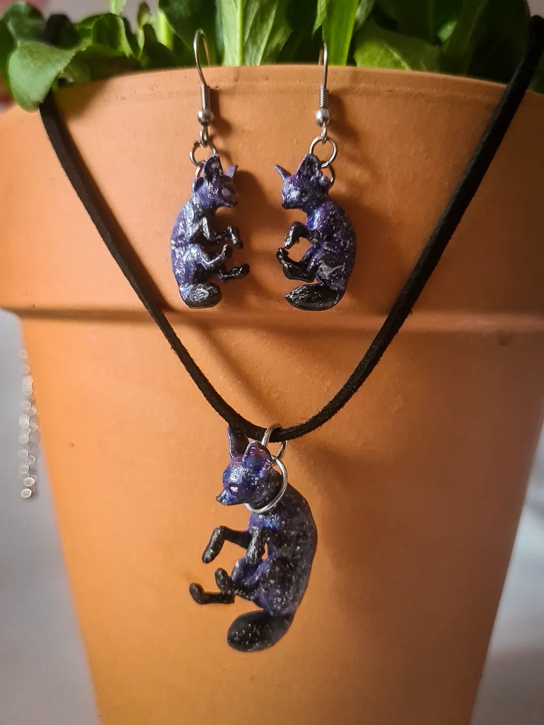 Fennec fox earrings necklace keychain view 3