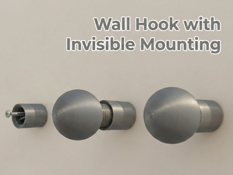 Minimalist Wall Ball Hook with Invisible Mounting