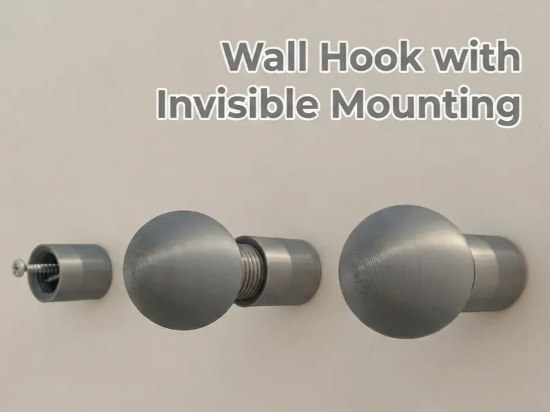 Minimalist Wall Ball Hook with Invisible Mounting