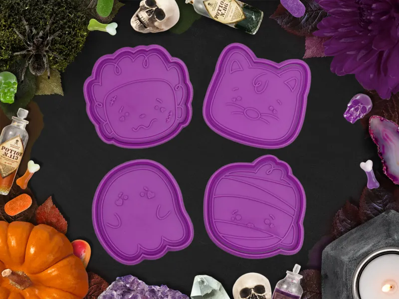 Halloween cookie cutter stamp set