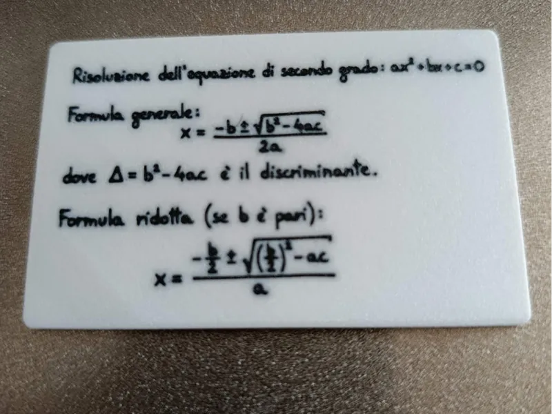 Formula risoluzione equazione di secondo grado