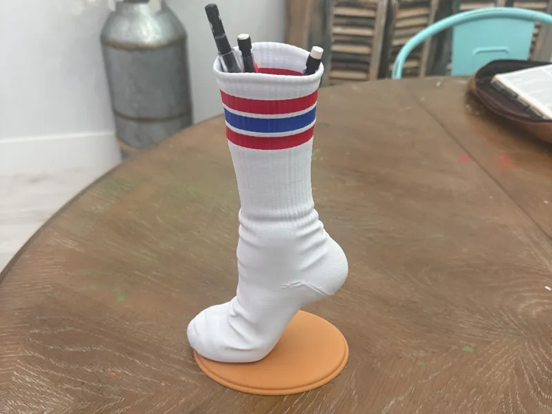 Old School Tube Sock Pen Holder or Vase