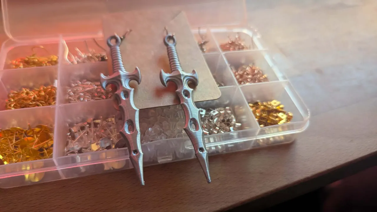 Gothic Shadowfang Sword Earrings view 3