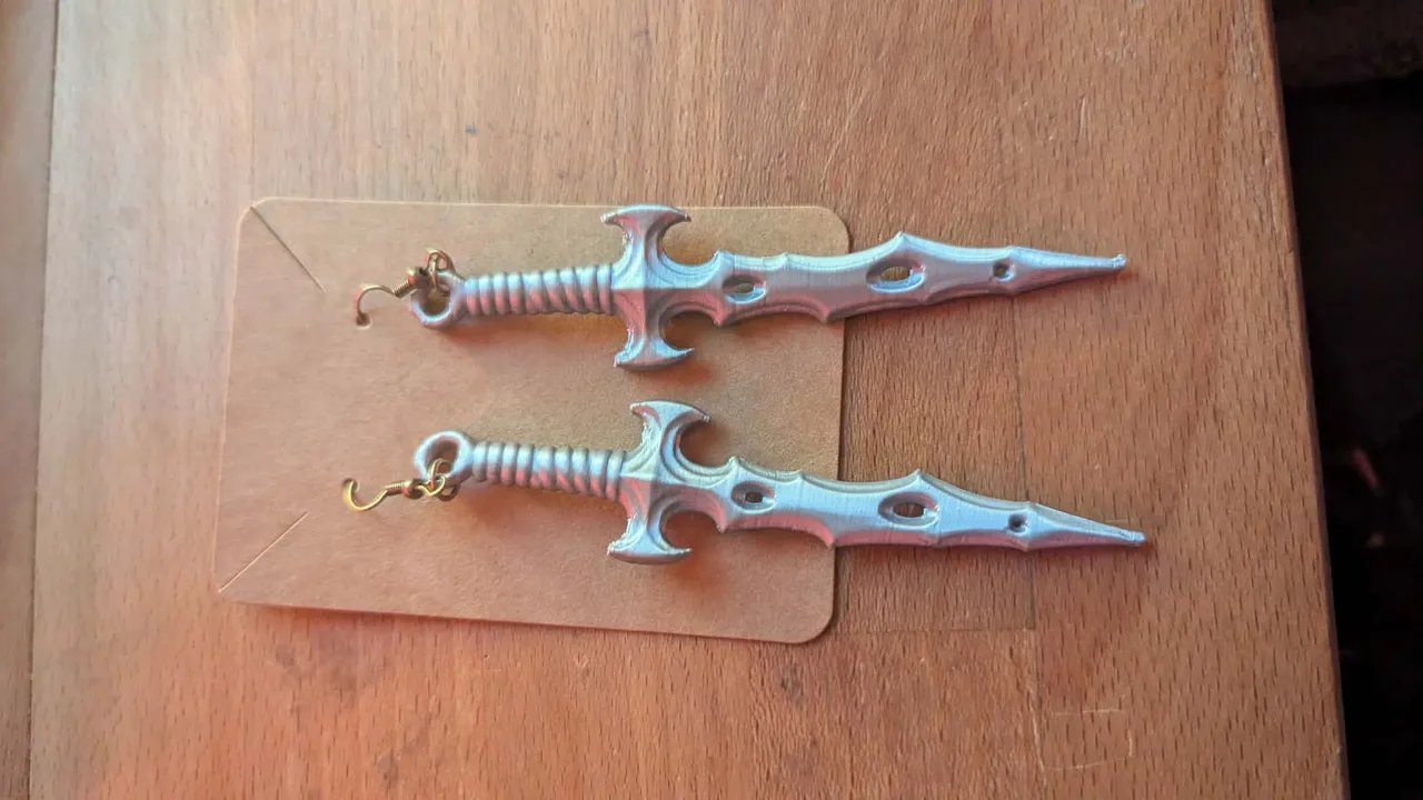 Gothic Shadowfang Sword Earrings view 4