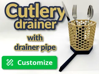 Hexagonal cutlery drainer with pipe - NO support