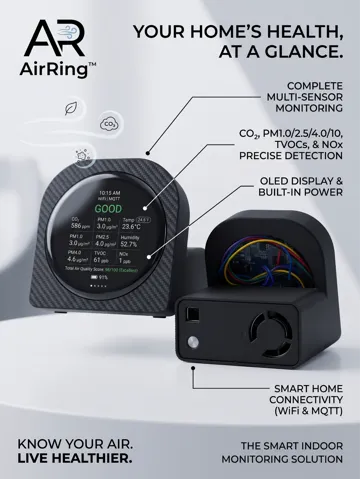 Modelo para impresión 3D: AirRing - Air quality monitor MQTT — vista de referencia 2