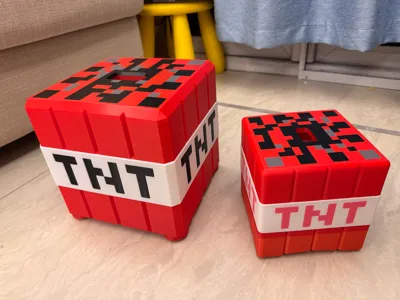 Minecraft TNT stool, requires AMS, less waste