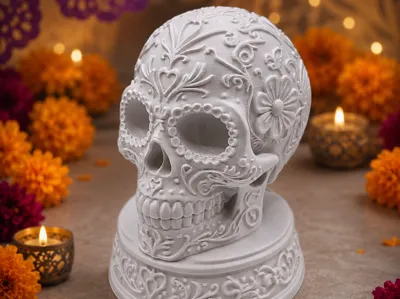 Día de los Muertos Skull with filigree base