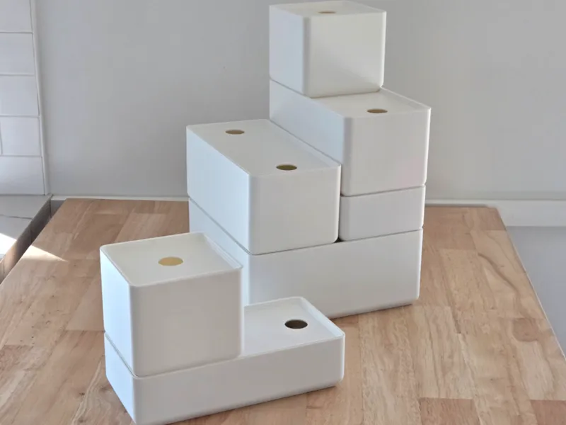 Simple Stackable Boxes/ Storage Bins with Lid V2