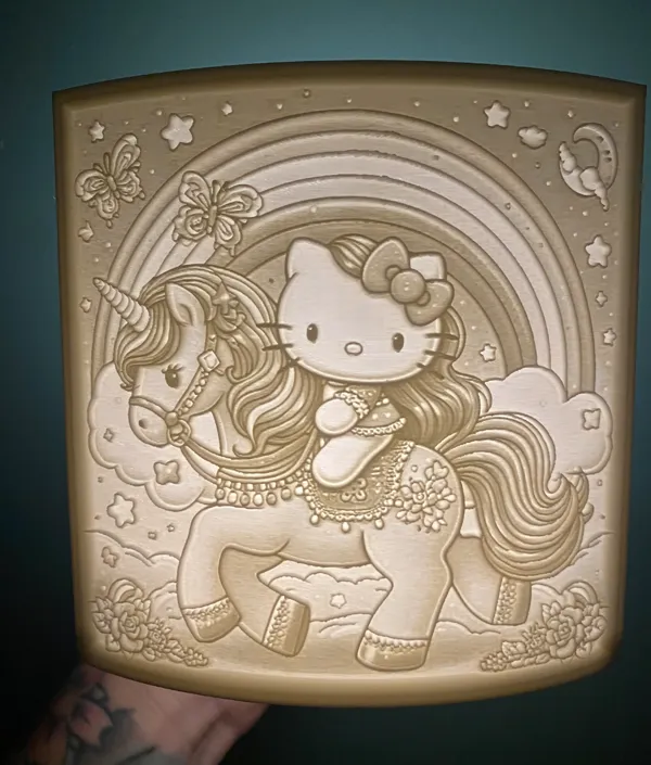 Lithophane Hello Kitty licorne