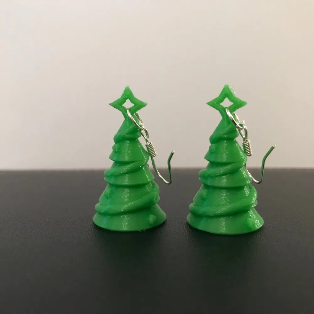 Christmas tree earrings single or multi colour view 2