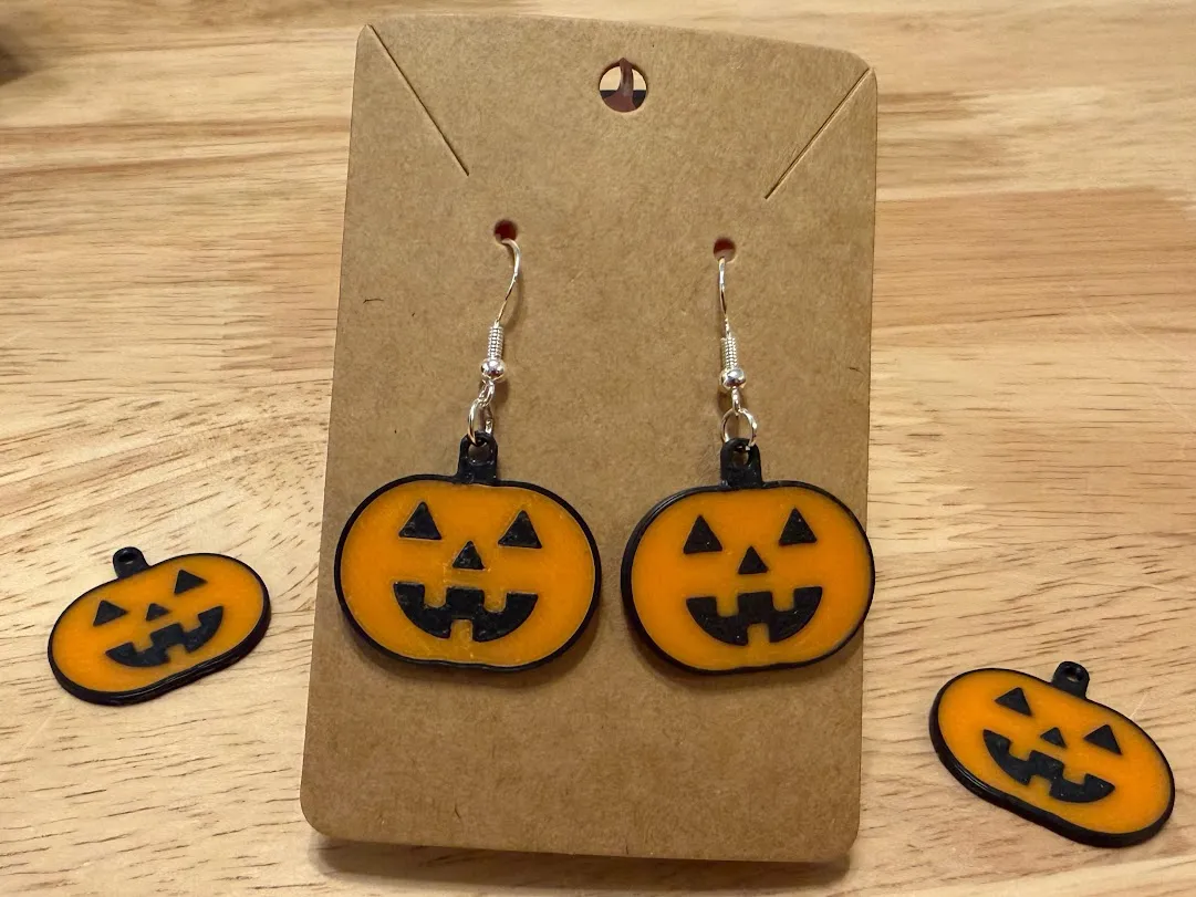 Halloween Pumpkin Earrings view 2