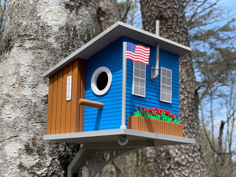 Blue Cottage Birdhouse