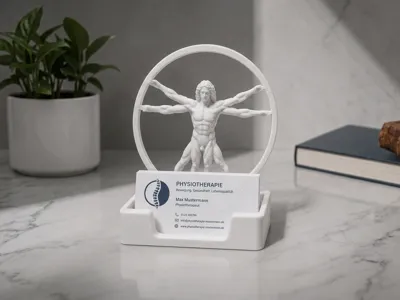 Business Card Holder "Vitruvian Man" 