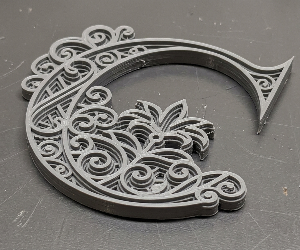 Miniatura 2 do modelo 3D Ornamental Letters A,B,C,D – Multi-Layered Design
