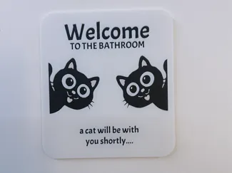 Bathroom Door Cats