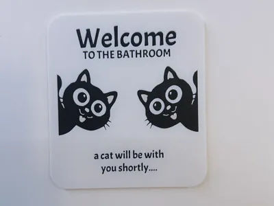 Bathroom Door Cats