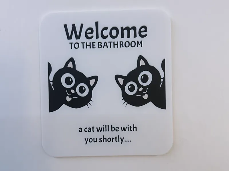 Bathroom Door Cats