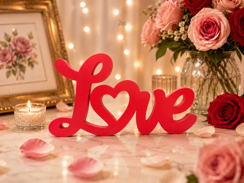 Love Embrace – Script Heart Decor
