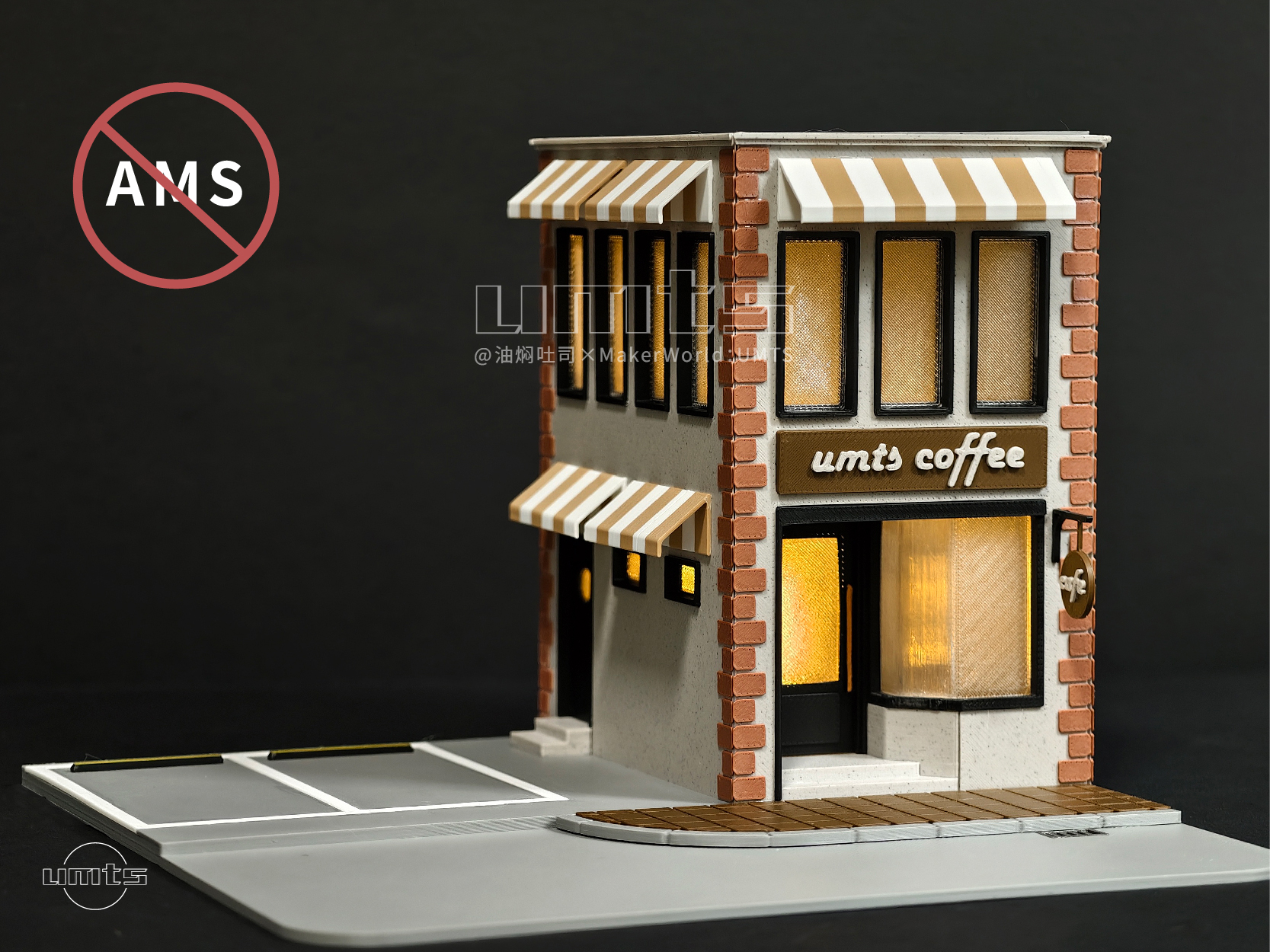 Miniatura 2 do modelo 3D 1/64小场景：双泊咖啡屋