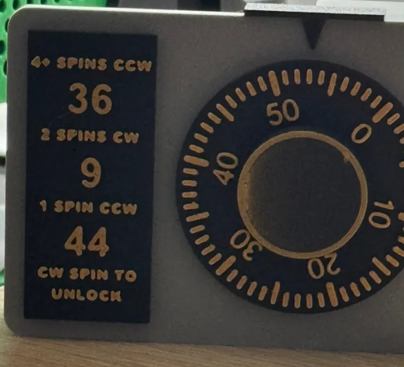 Plate with working combination code