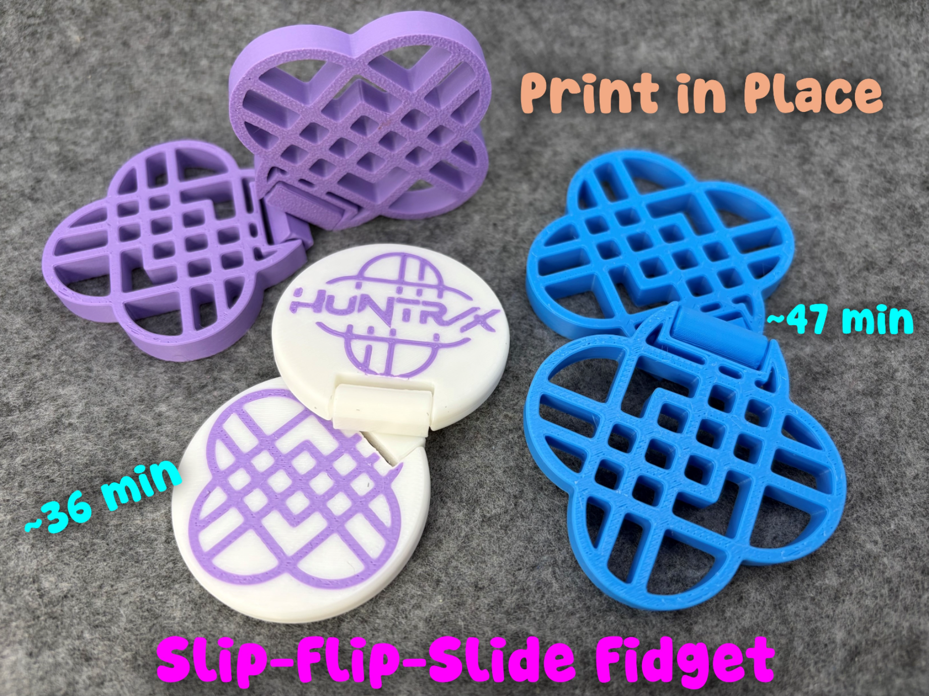 KPop Huntrix Slider + Flip Fidget (Print in Place)