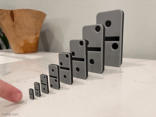 Small Domino Knock Down Big Domino