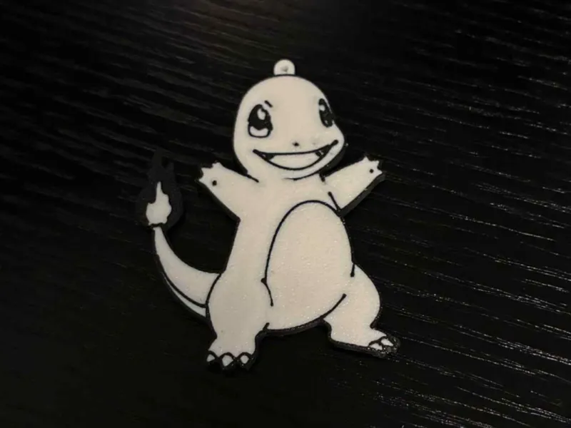 Charmander keychain - Black/White
