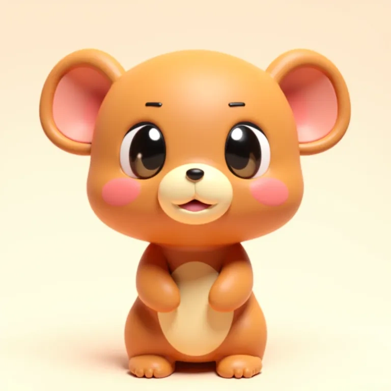 Miniatura 2 do modelo 3D 鼠头鼠脑可爱熊