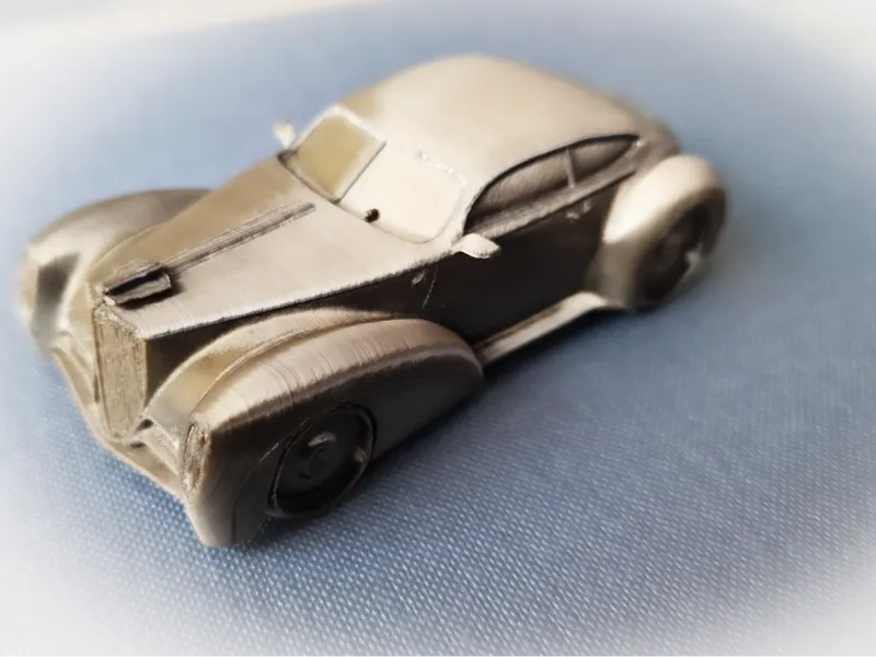 Vintage car with art deco details