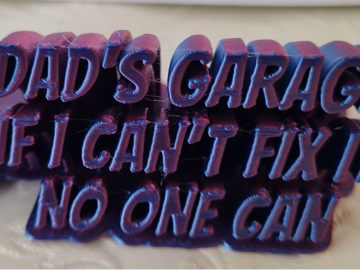 "Dad's Garage" 3D Sweeping Desk Sign 