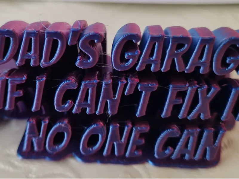 "Dad's Garage" 3D Sweeping Desk Sign 