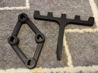 Improved miniatures spray paint handle and rack