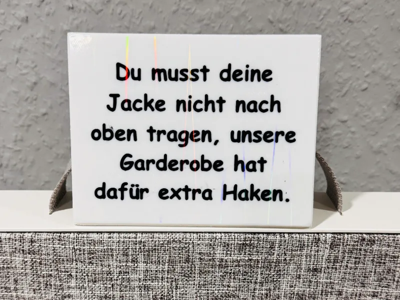 Schild Garderobe nutzen