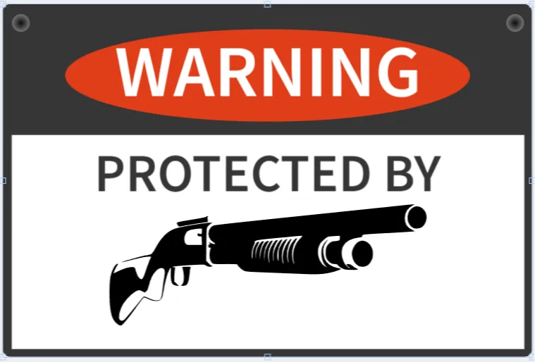 SIGN WARNING SHOTGUN