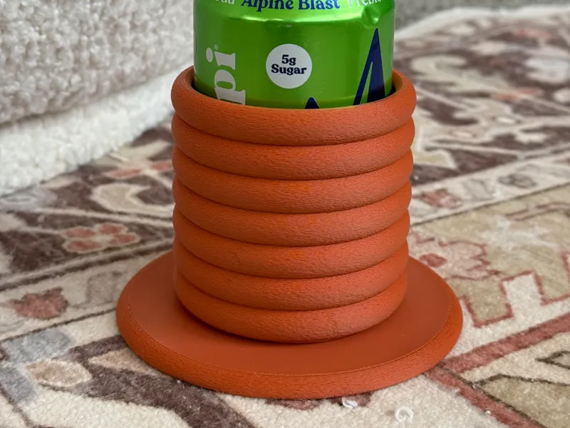 Modern Anti-Tip Soda/Beer Can Holder & Coaster