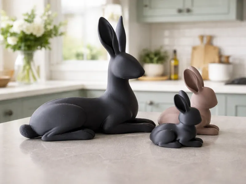 Elegant Hare Trio - Easter Decor - Family of Hares