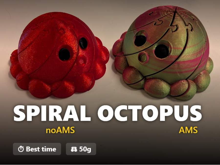 Spiral Octopus Fidget Multi-color AMS & Assembly