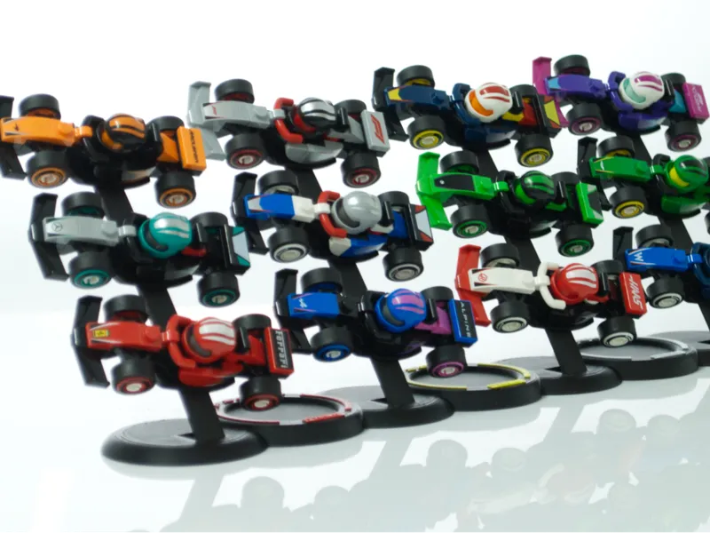Mini F1 L E G O brick 12 cars Stand