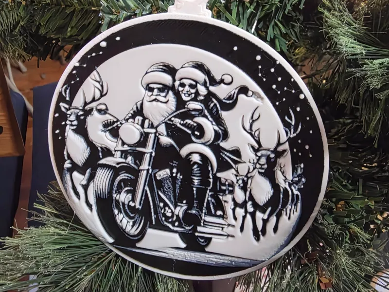 Mr and Mrs Claus on wheels