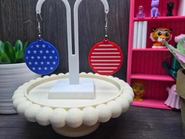 Patriotic Circle Earrings