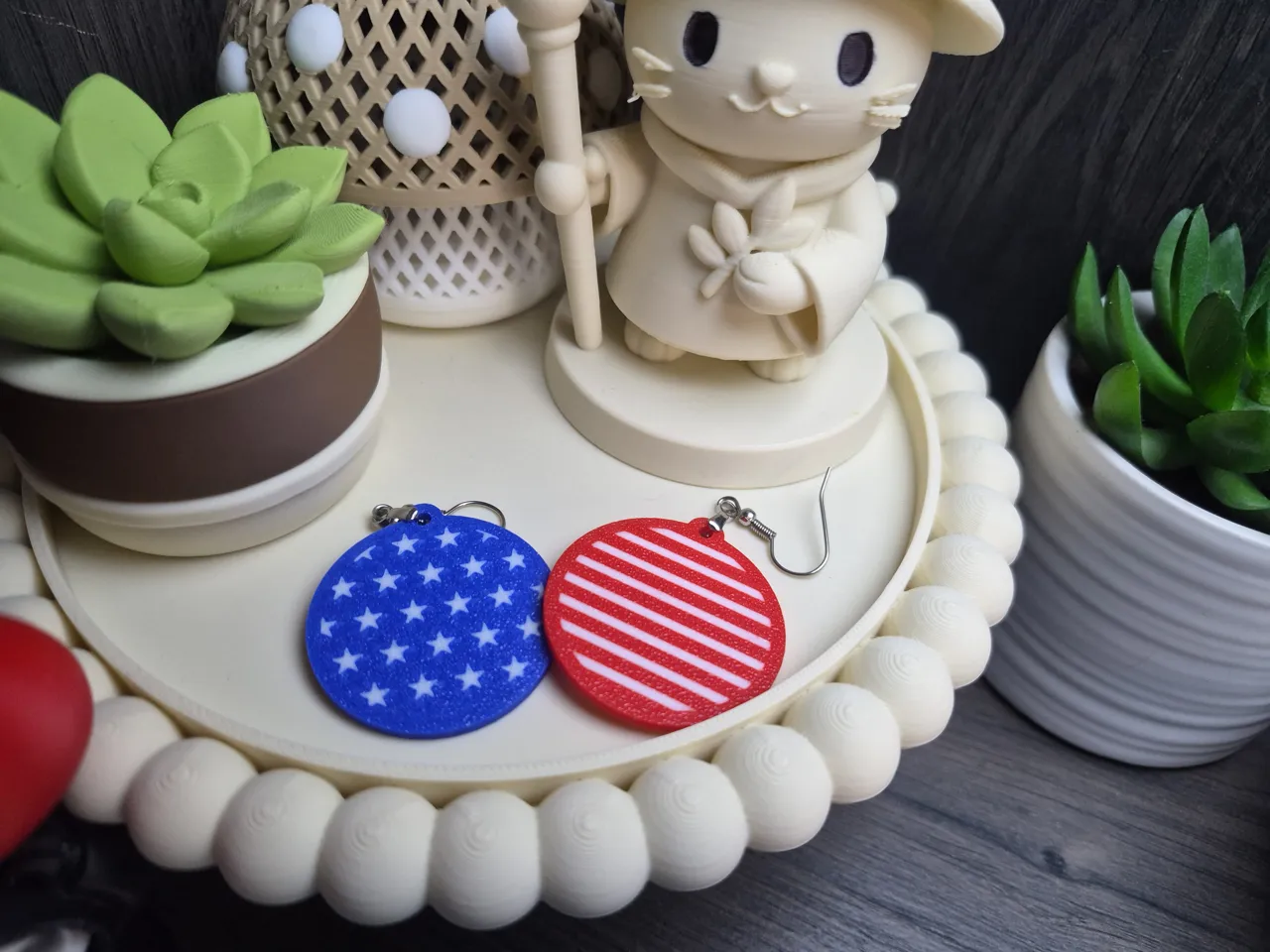Patriotic Circle Earrings view 2
